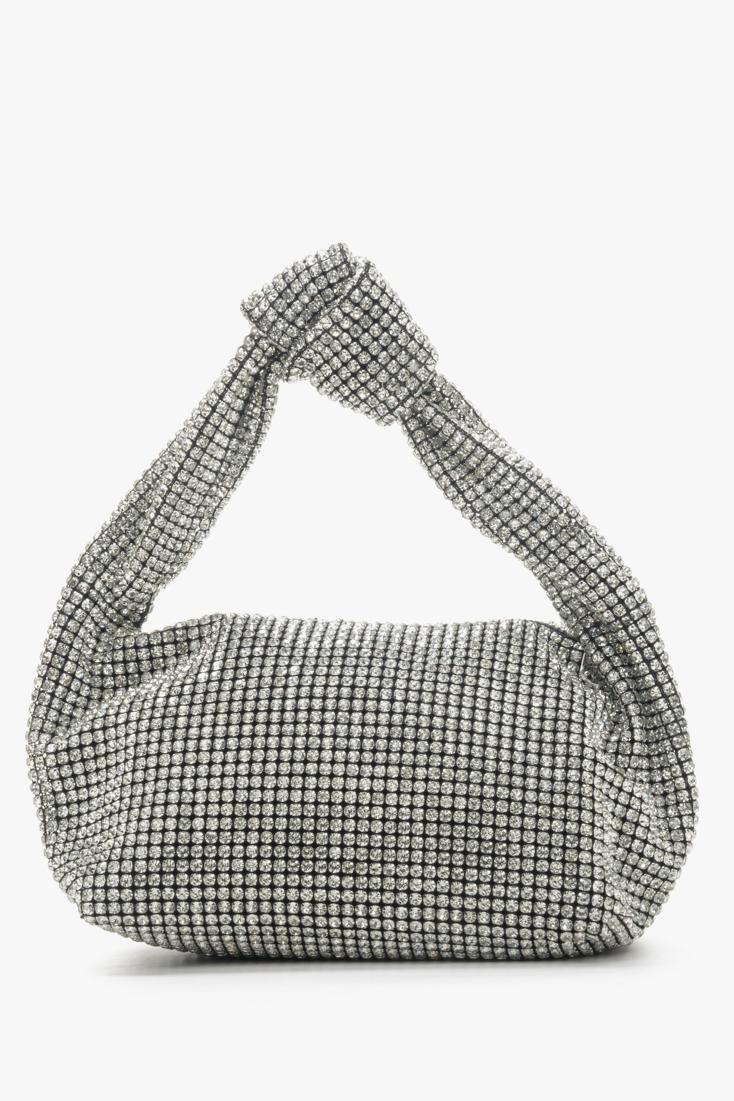Wieczorowa torebka damska wysadzana kryształkami z teksturowaną rączką Estro ER00114296