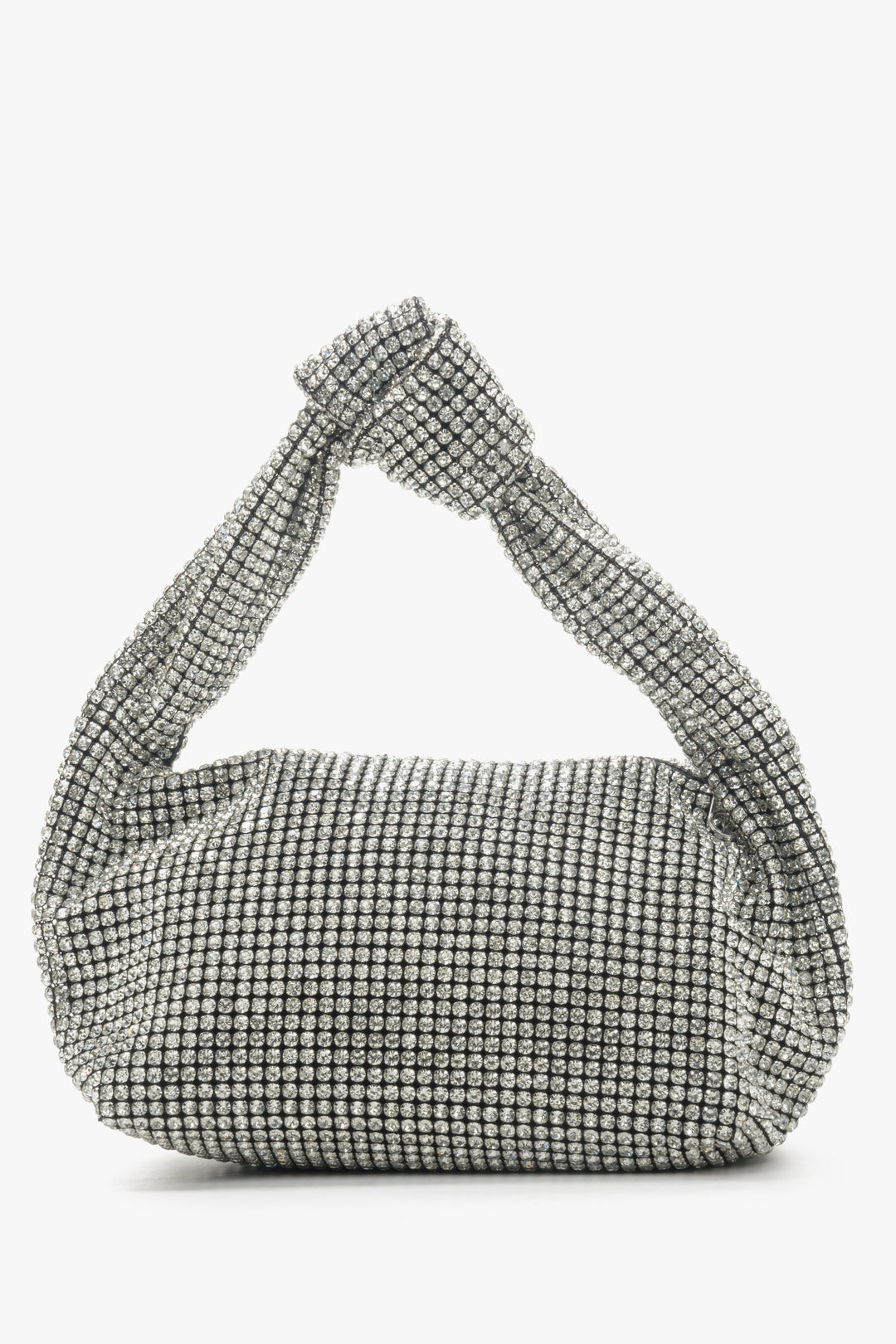 Wieczorowa torebka damska wysadzana kryształkami z teksturowaną rączką Estro ER00114296