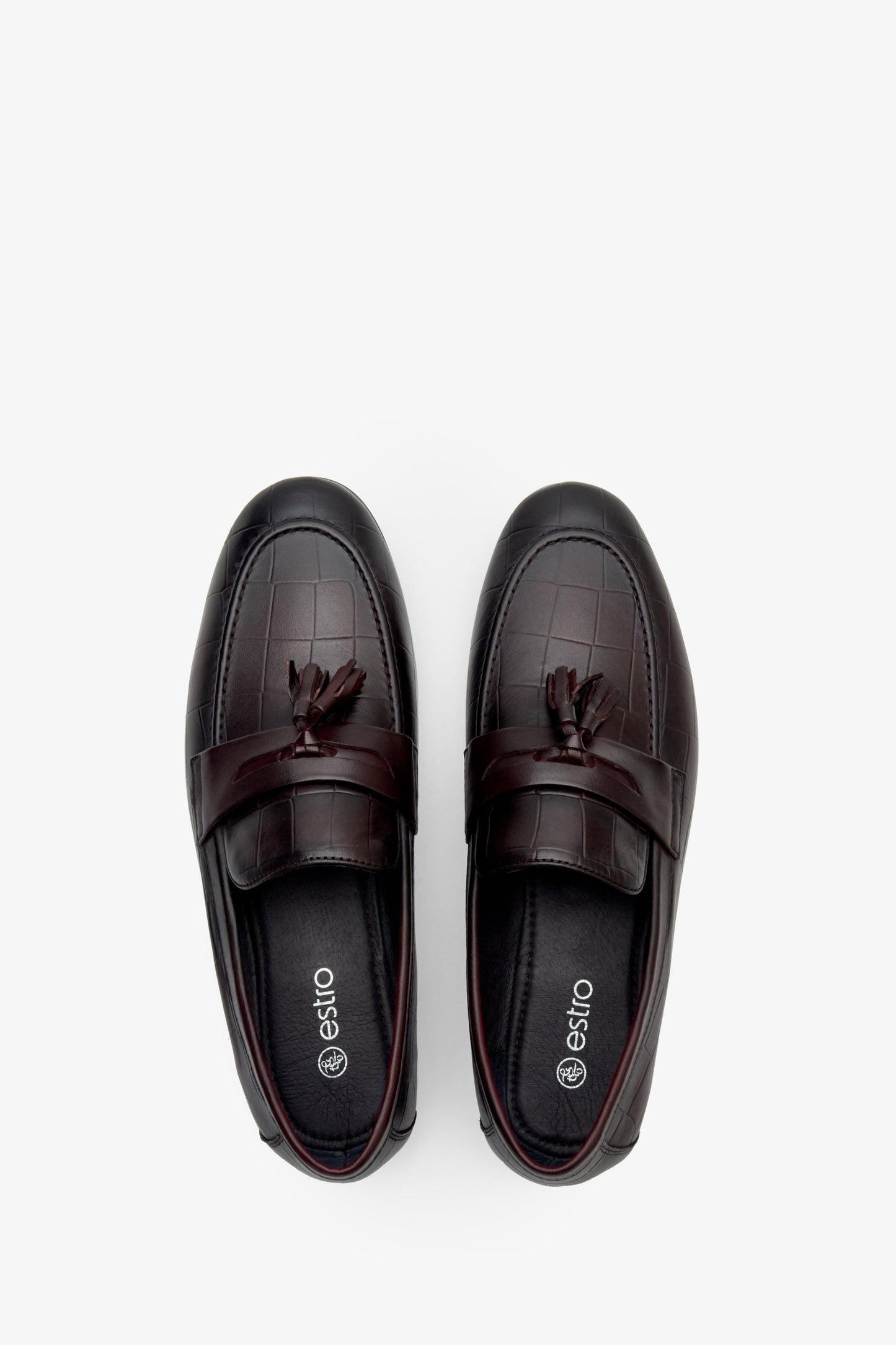 Brązowe lordsy męskie ze skóry naturalnej na wiosnę-lato Estro ER00112700