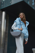 Szara torebka damska na ramię ze skóry Estro ER00114441