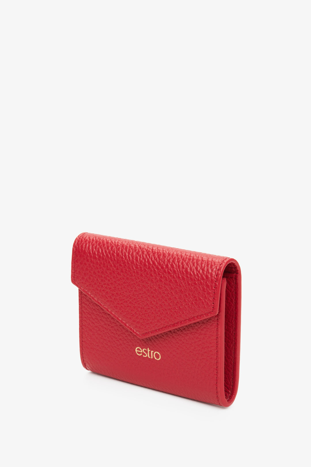 Skórzany czerwony portfel damski Estro.