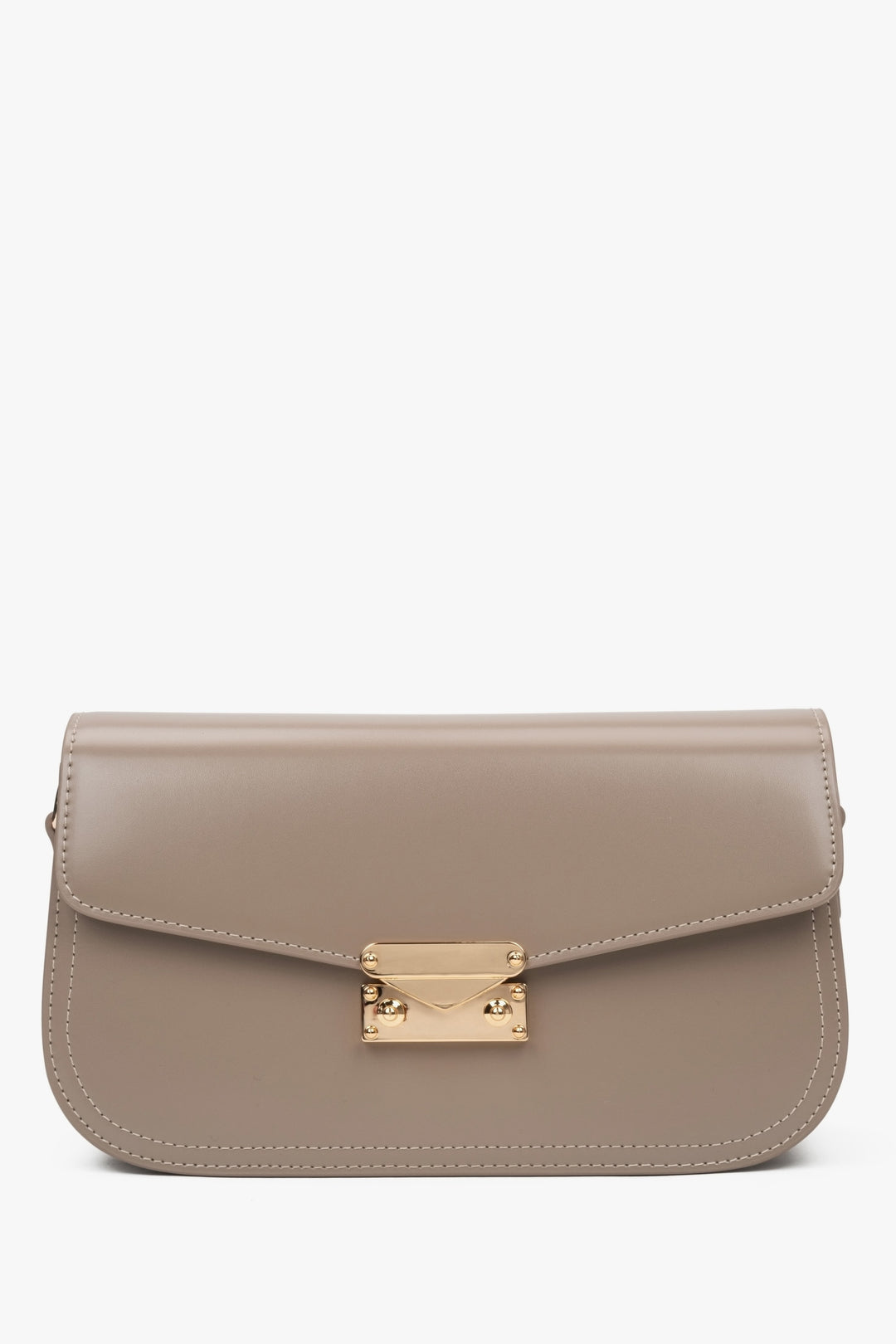 Beżowa poręczna torebka damska na ramię ze skóry naturalnej Estro ER00116839.