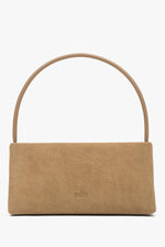 Beżowa torebka damska na ramię z weluru naturalnego Estro ER00116823.
