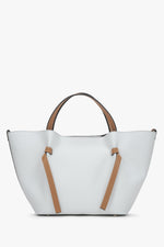 Biała shopperka damska typu łódka z włoskiej skóry naturalnej Premium Estro ER00117435.