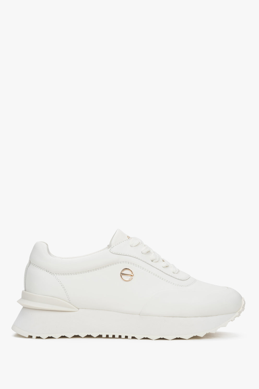 Białe skórzane sneakersy damskie ze sprężystą podeszwą Estro ER00116921.