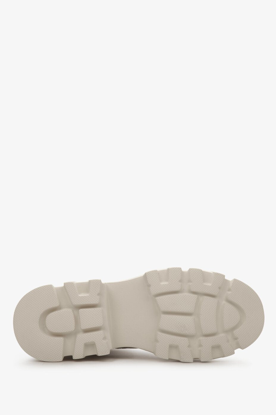 Szare botki damskie na platformie ze skóry naturalnej Estro ER00111972