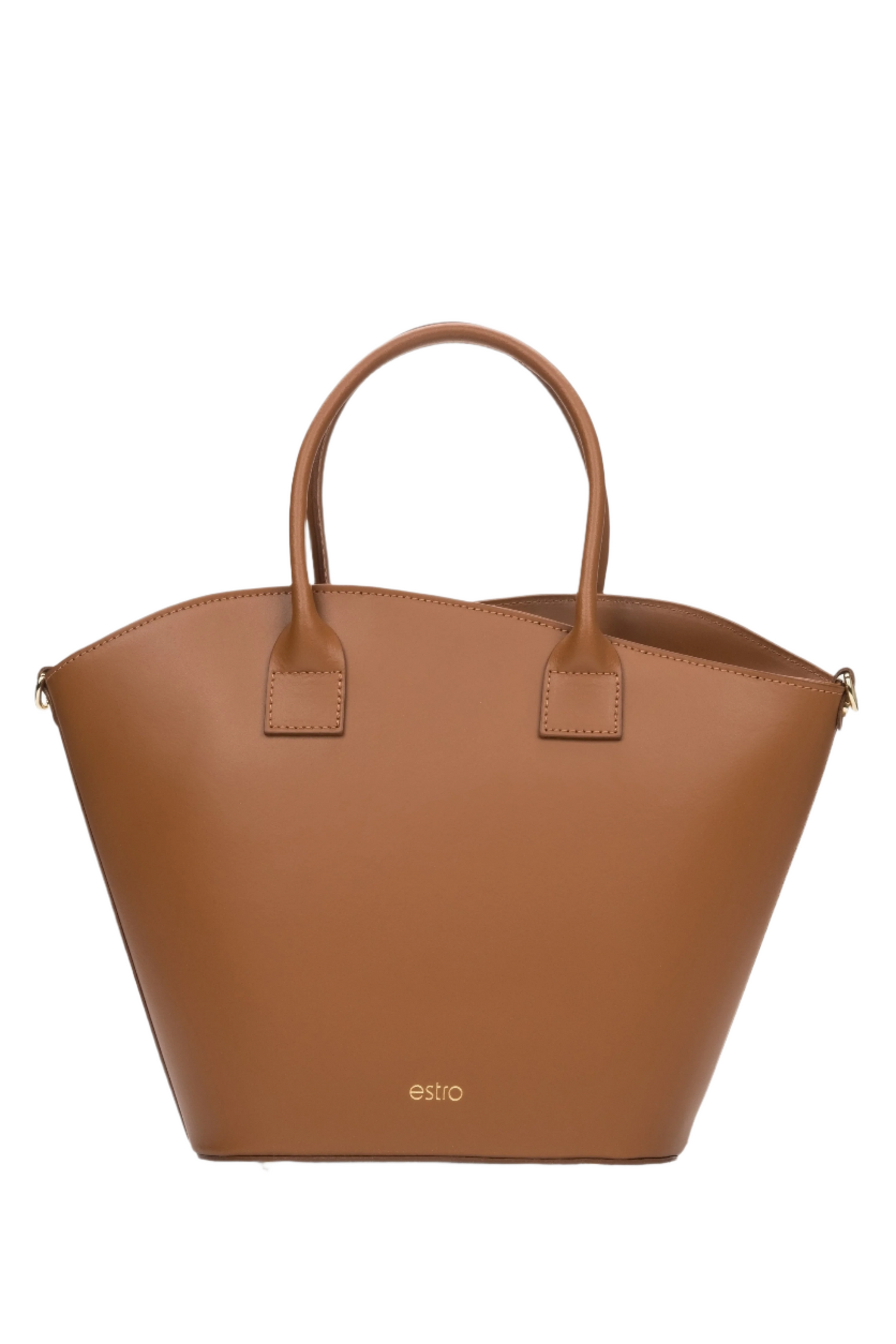 Brązowa torebka damska typu shopper z włoskiej skóry naturalnej Premium Estro ER00116783