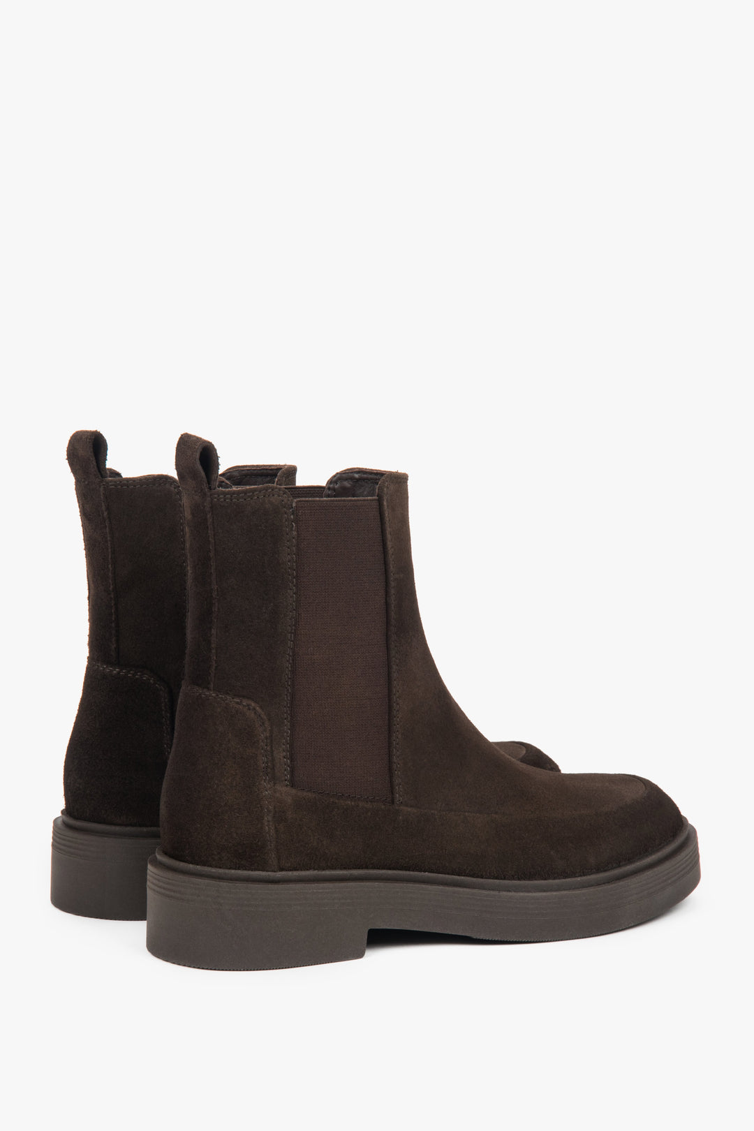 Z włoskiego weluru naturalnego Premium, ciemnobrązowe, wysokie sztyblety damskie Estro ER00118194.