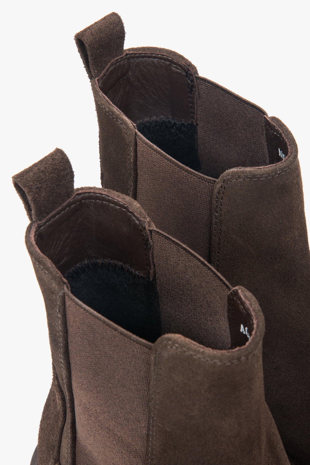 Ciemnobrązowe, wysokie sztyblety damskie Estro ER00118194, z włoskiego weluru naturalnego Premium.