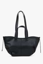 Czarna torba damska typu shopper z włoskiej skóry naturalnej Premium Estro ER00117430.