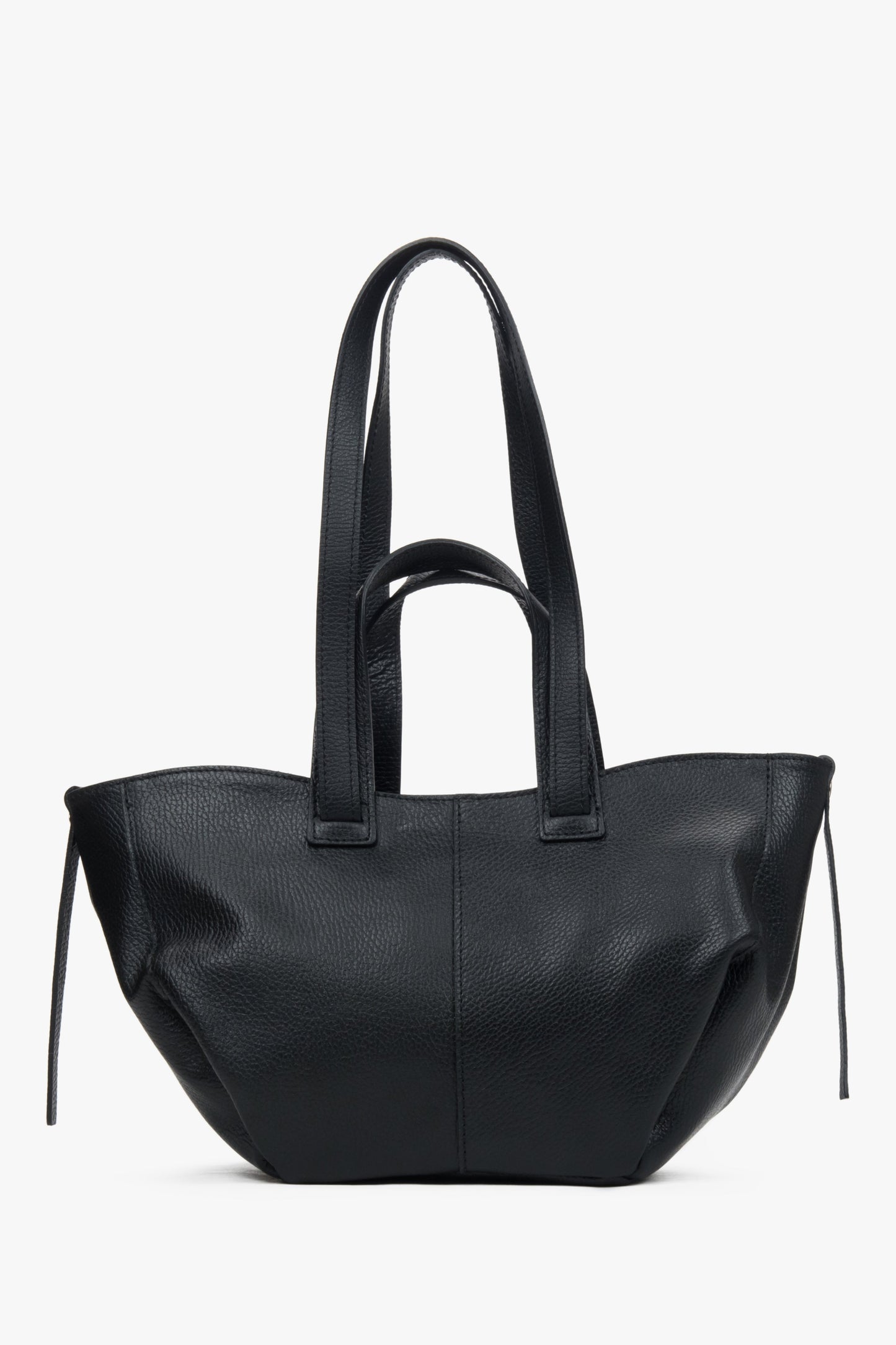 Duża czarna torba shopper z włoskiej skóry Premium dla kobiet marki Estro.