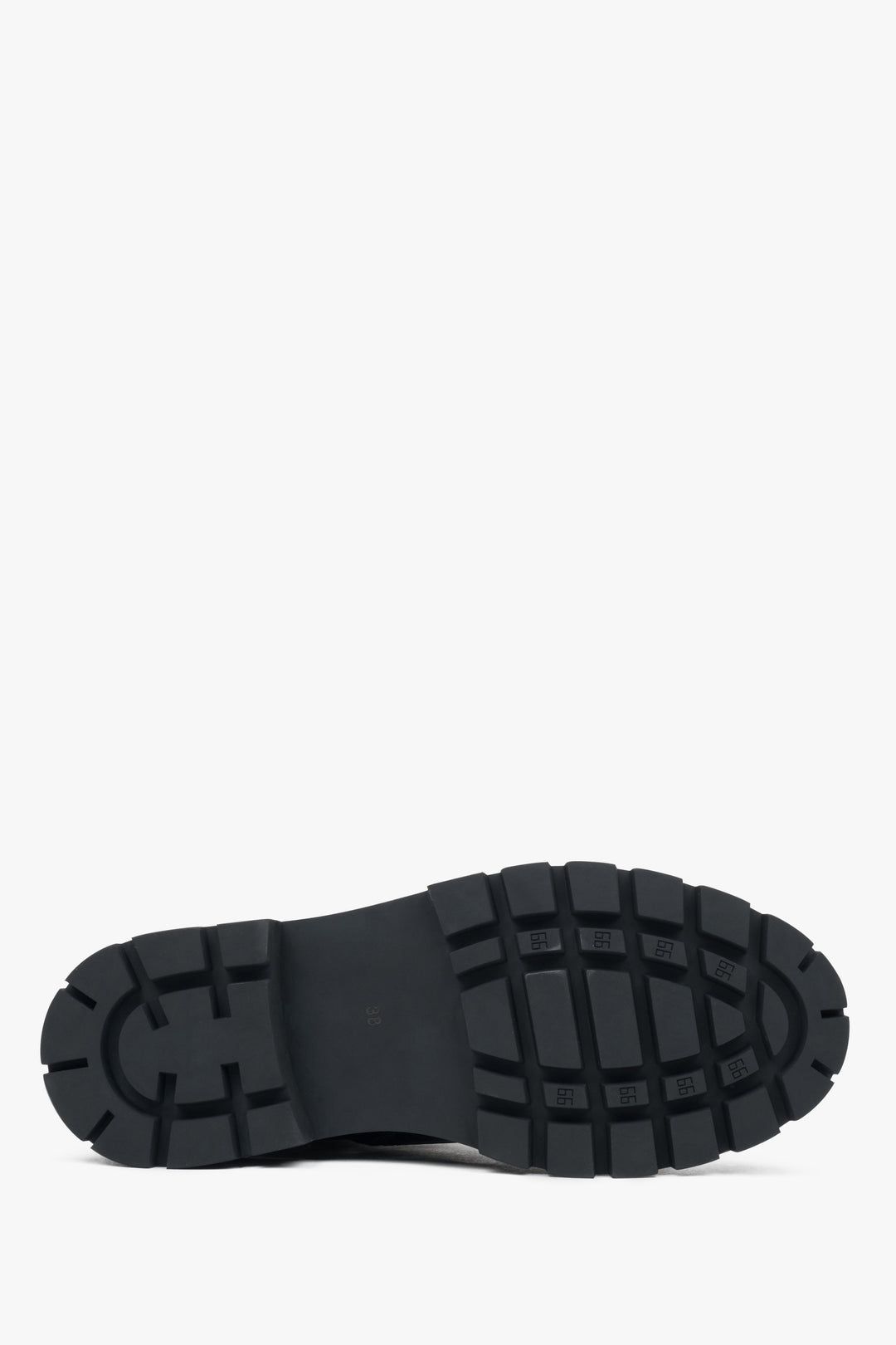 Ze skóry naturalnej, czarne botki damskie na platformie Estro.