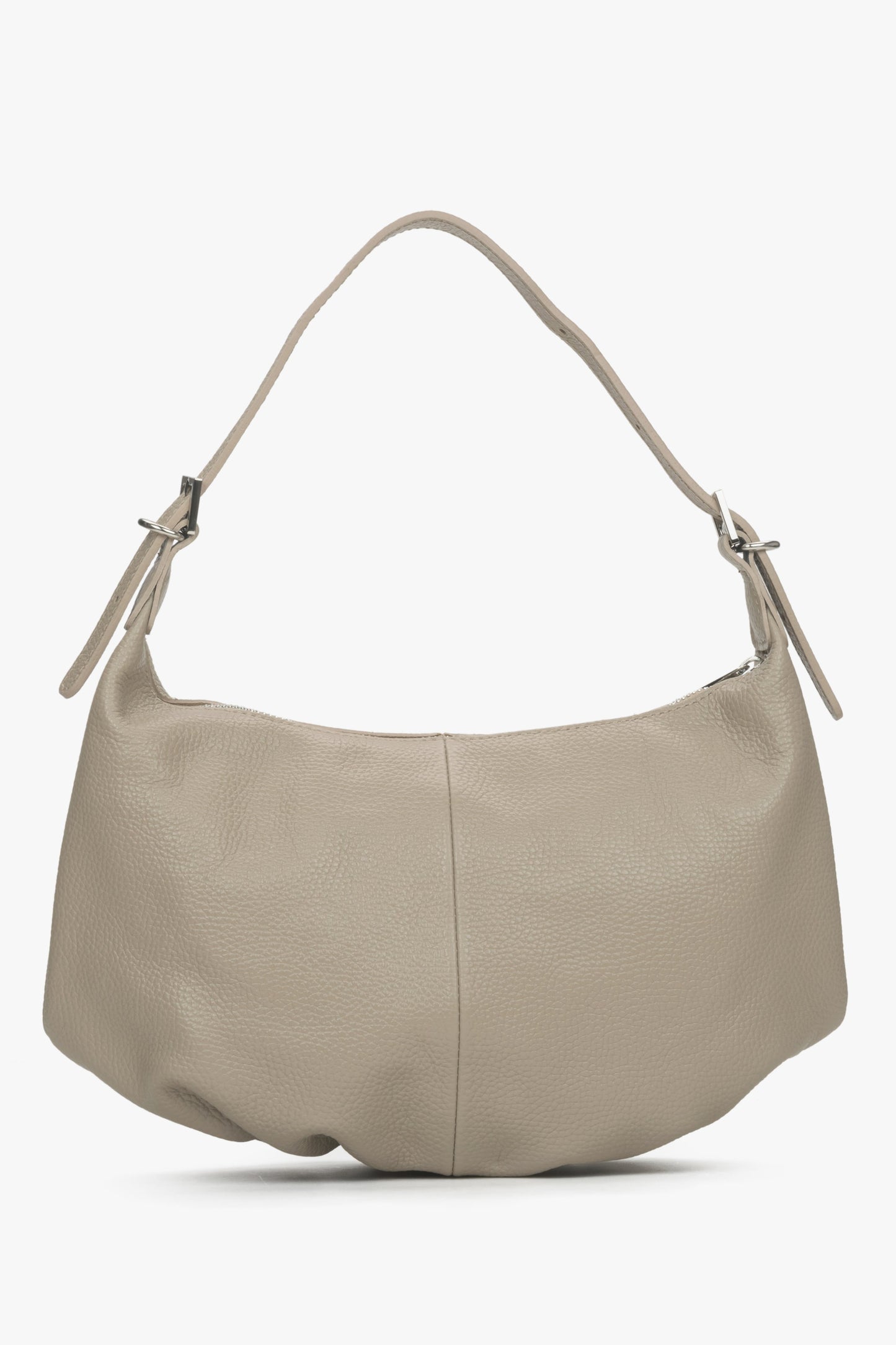 Skórzana beżowa torba bagietka Estro.