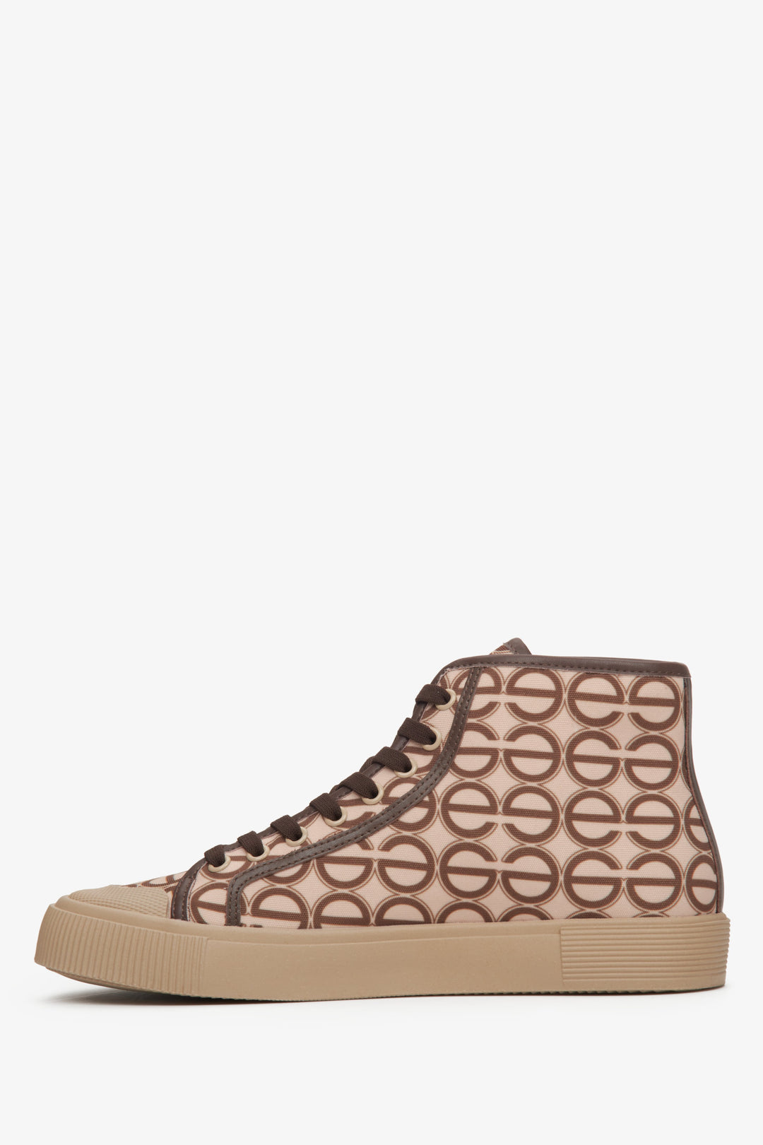 Wiosenne trampki damskie Estro z beżowo-brązowym nadrukiem - profil butów.