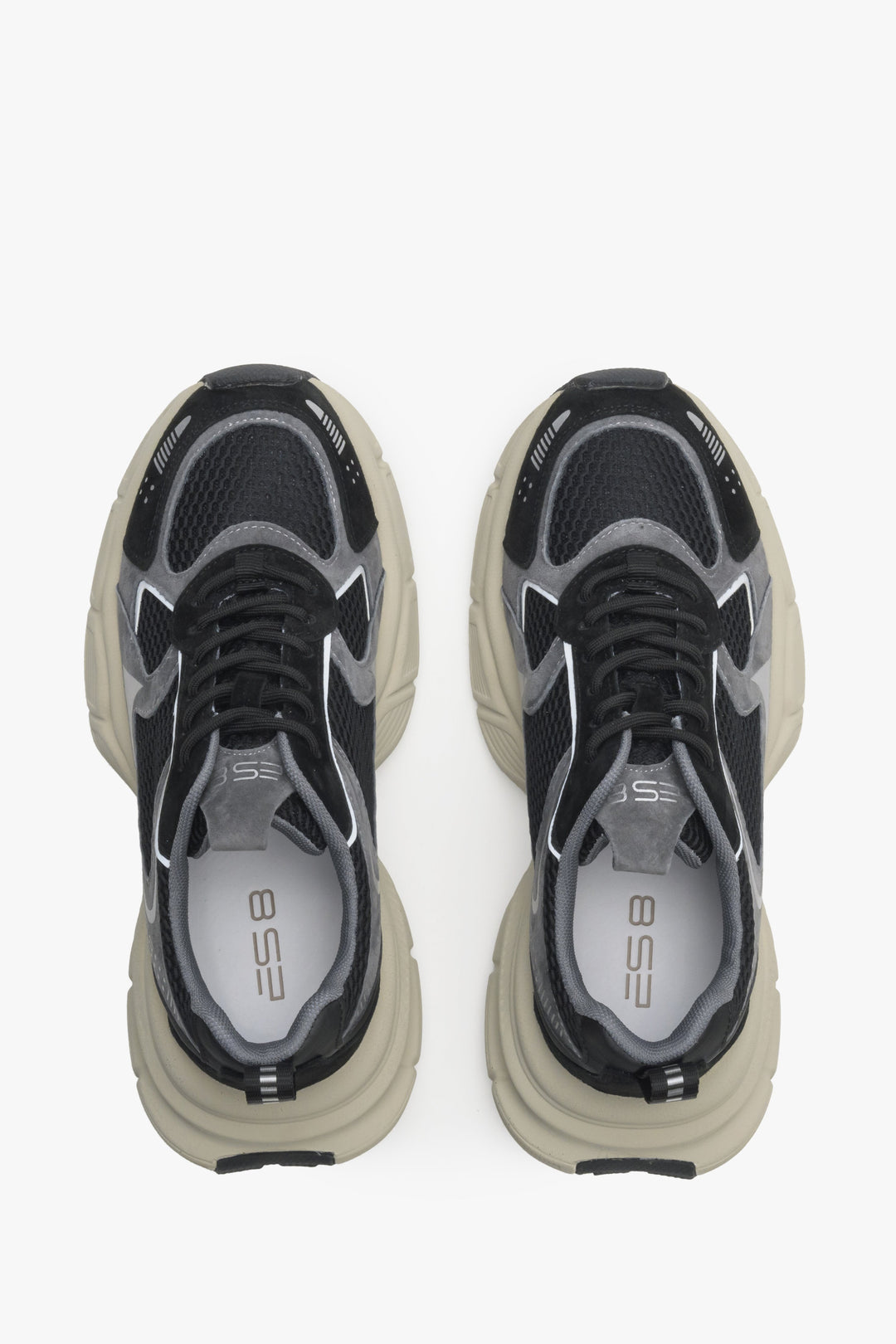 Damskie czarno-szare sneakersy ES8 - prezentacja modelu z góry.