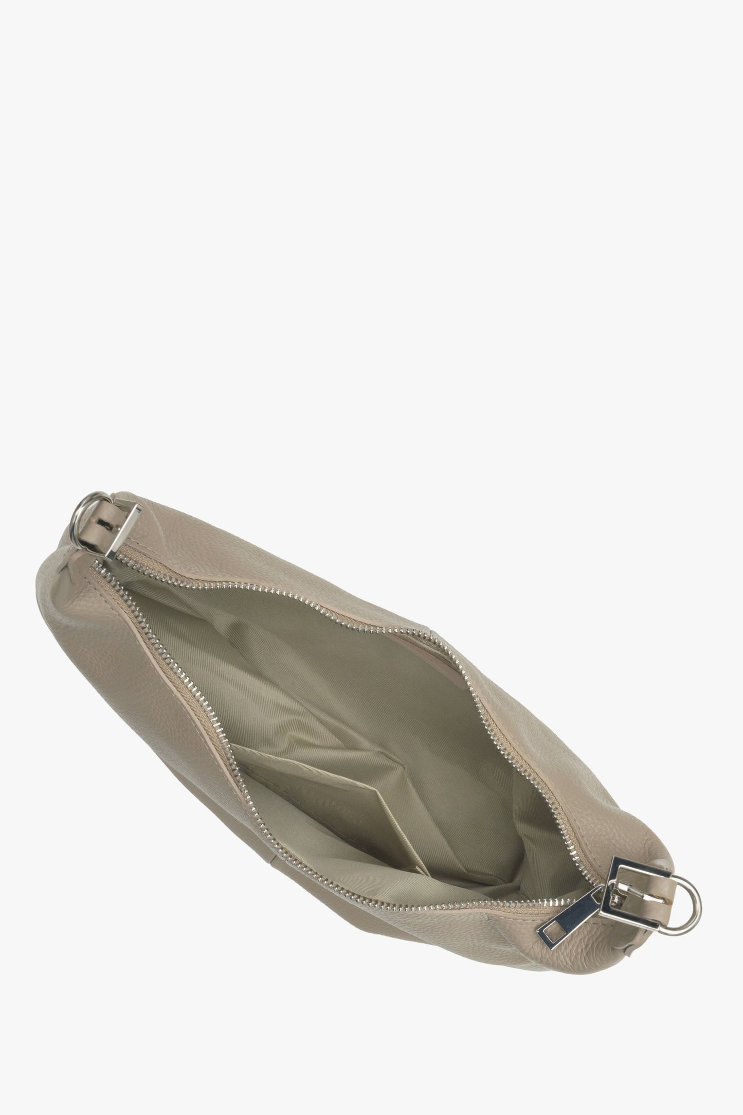 Damska skórzana torebka bagietka Estro w kolorze beżowym.