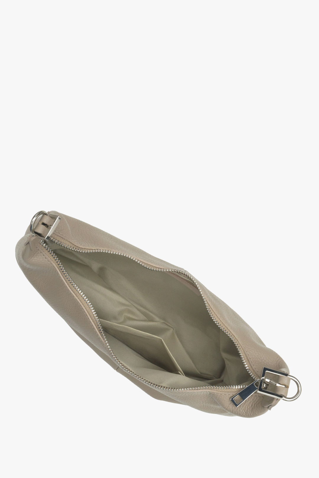 Damska skórzana torebka bagietka Estro w kolorze beżowym.