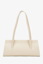 Jasnobeżowa torebka damska na ramię ze skóry naturalnej z długimi rączkami Estro ER00116885.