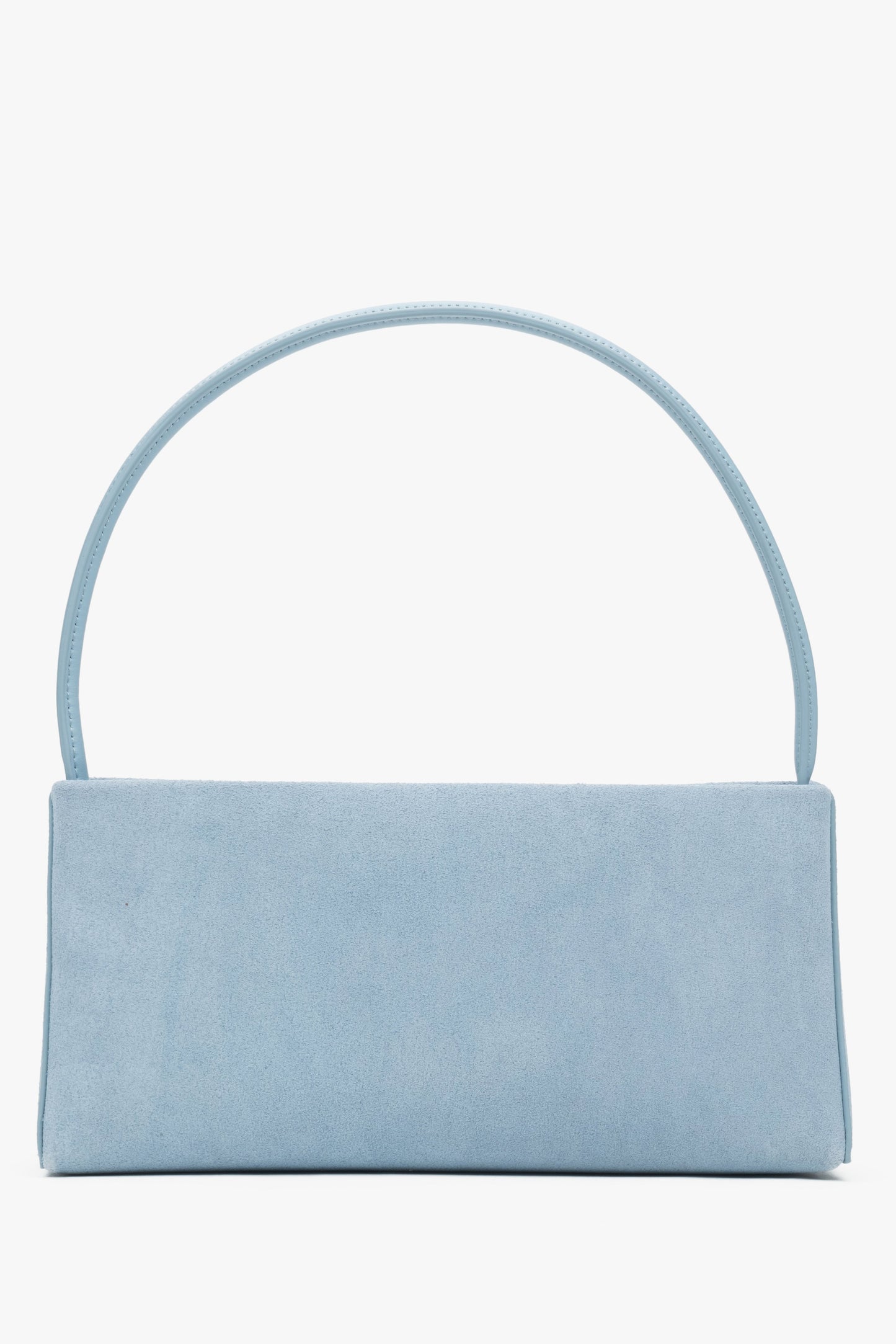 Damska torebka na ramię w kolorze niebieskim, wykonana z naturalnego weluru marki Estro.