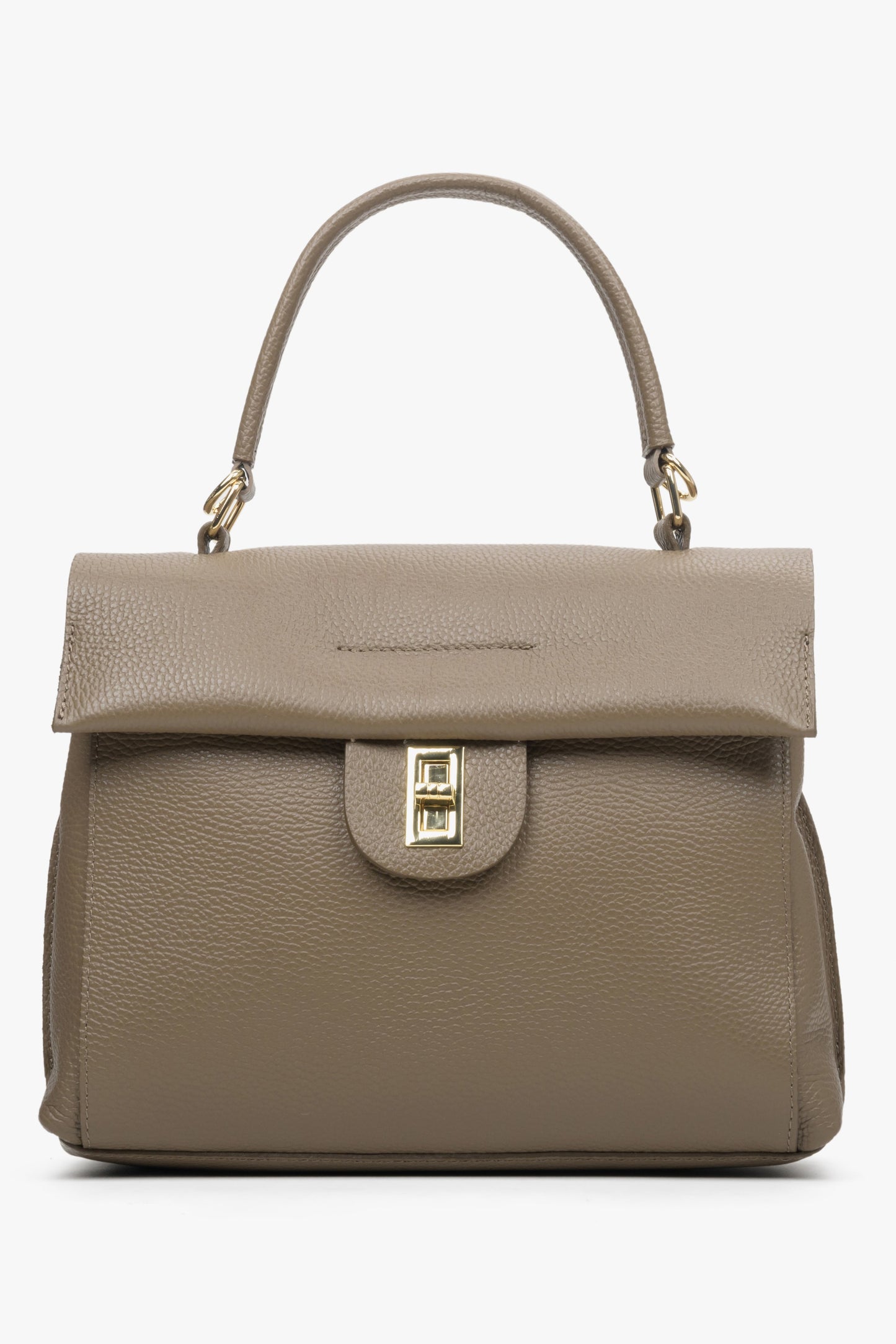 Brązowa torebka damska typu kuferek z włoskiej skóry naturalnej Estro ER00113697