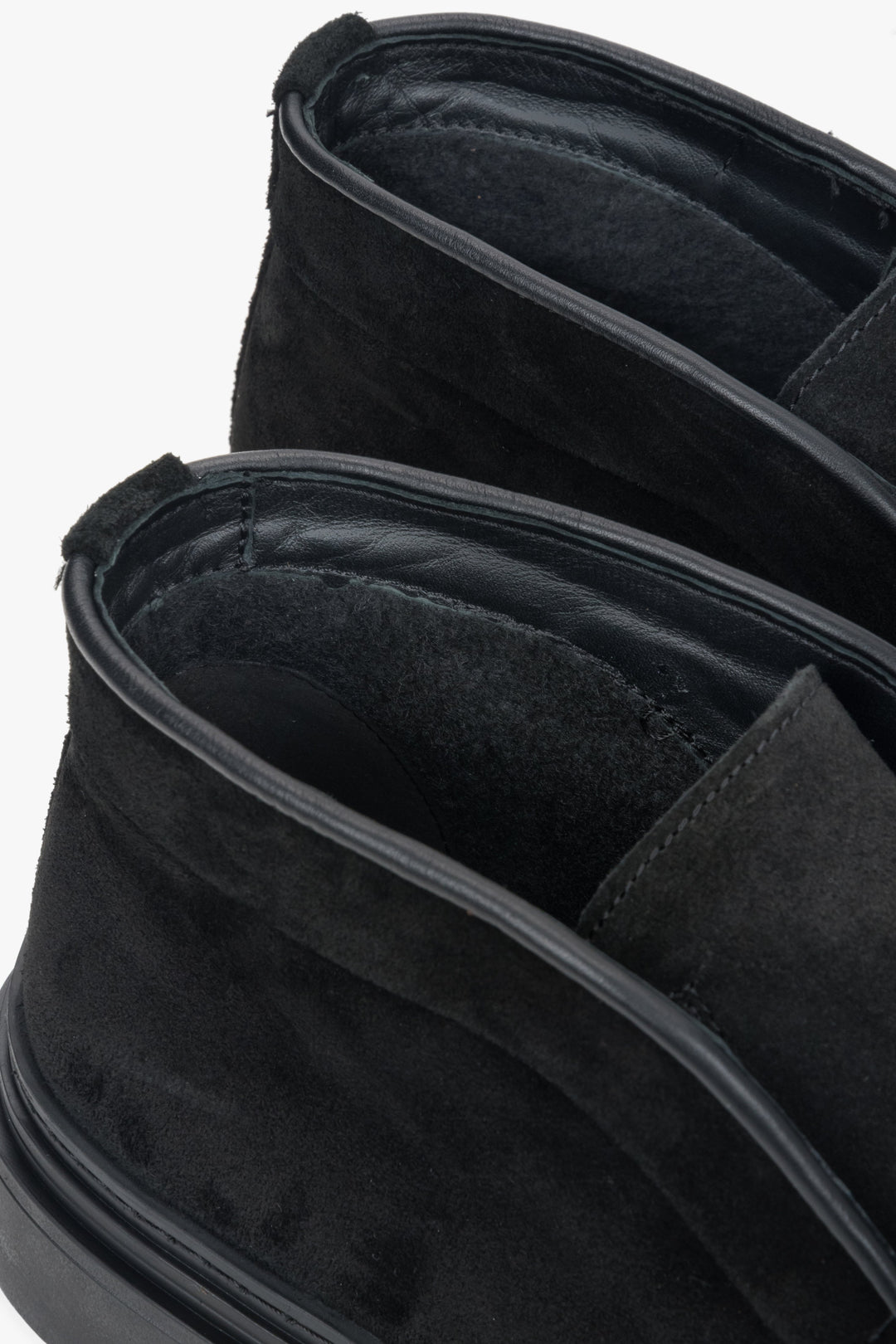 Podwyższane, ocieplane mokasyny męskie Estro ER00118127, z włoskiego weluru naturalnego Premium.