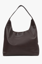 Pojemna ciemnobrązowa shopperka damska ze skóry naturalnej Estro ER00118028.