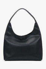Pojemna czarna shopperka damska ze skóry naturalnej Estro ER00116833.