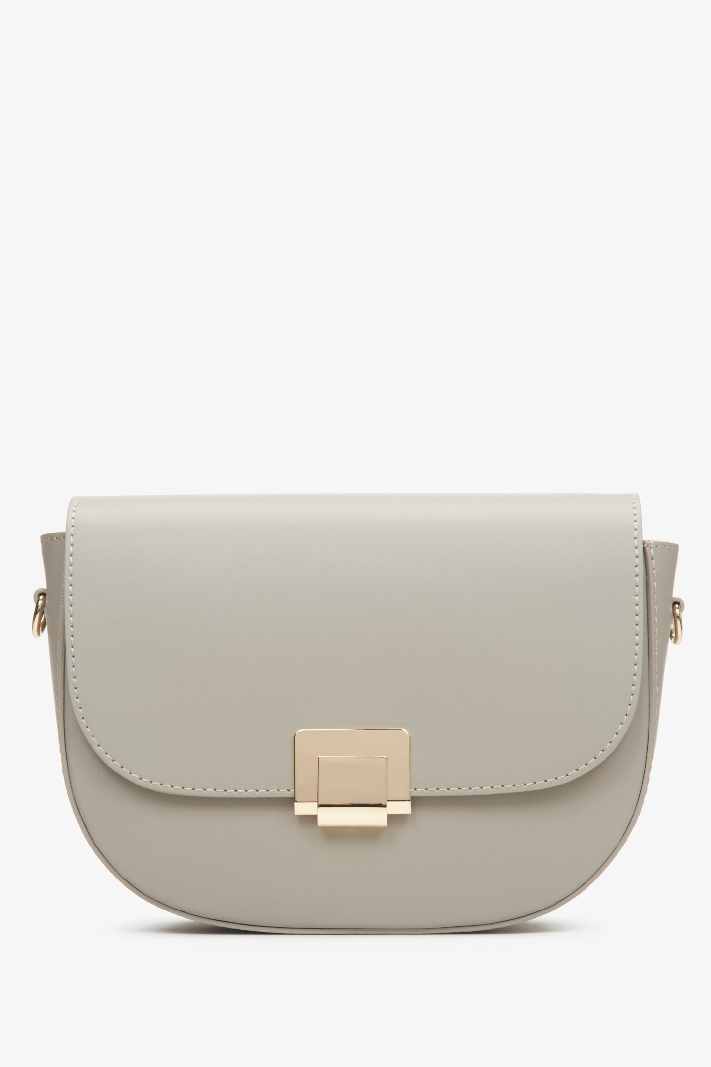 Szara półokrągła torebka damska z włoskiej skóry naturalnej Estro ER00114783