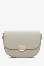 Szara półokrągła torebka damska z włoskiej skóry naturalnej Estro ER00114783