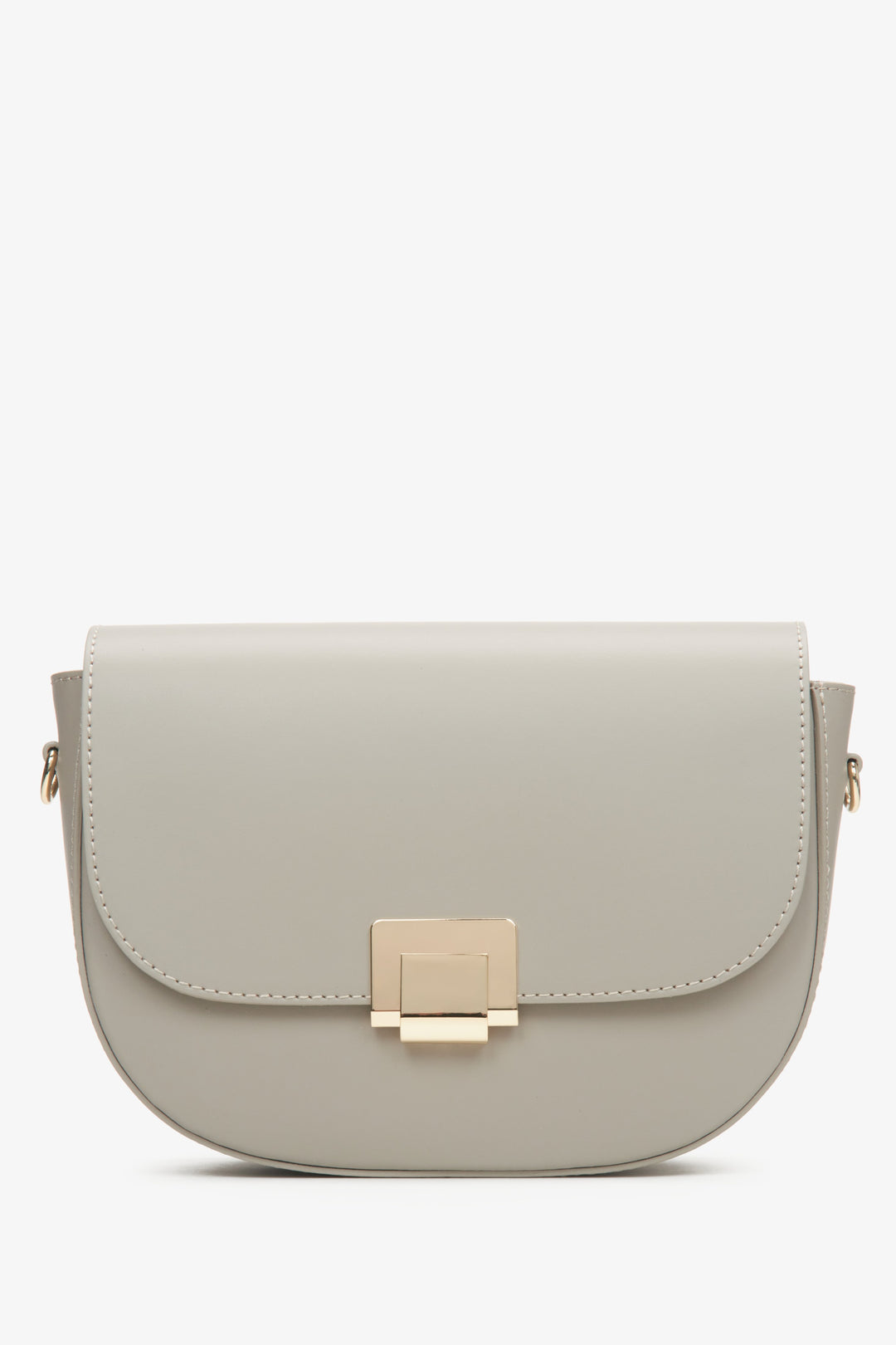 Szara półokrągła torebka damska z włoskiej skóry naturalnej Estro ER00114783