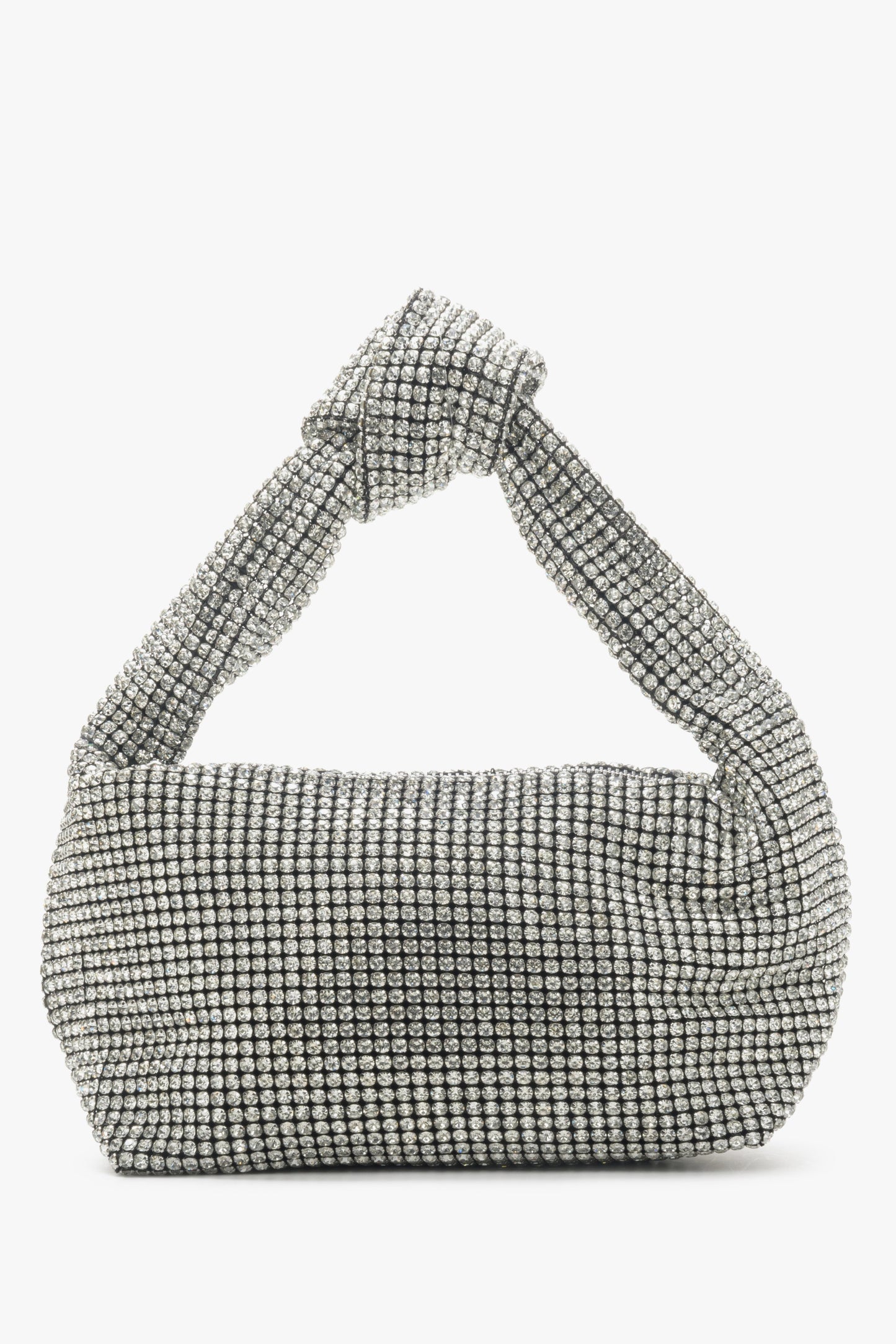 Torebka damska wieczorowa z plecioną rączką wysadzana kryształkami Estro.