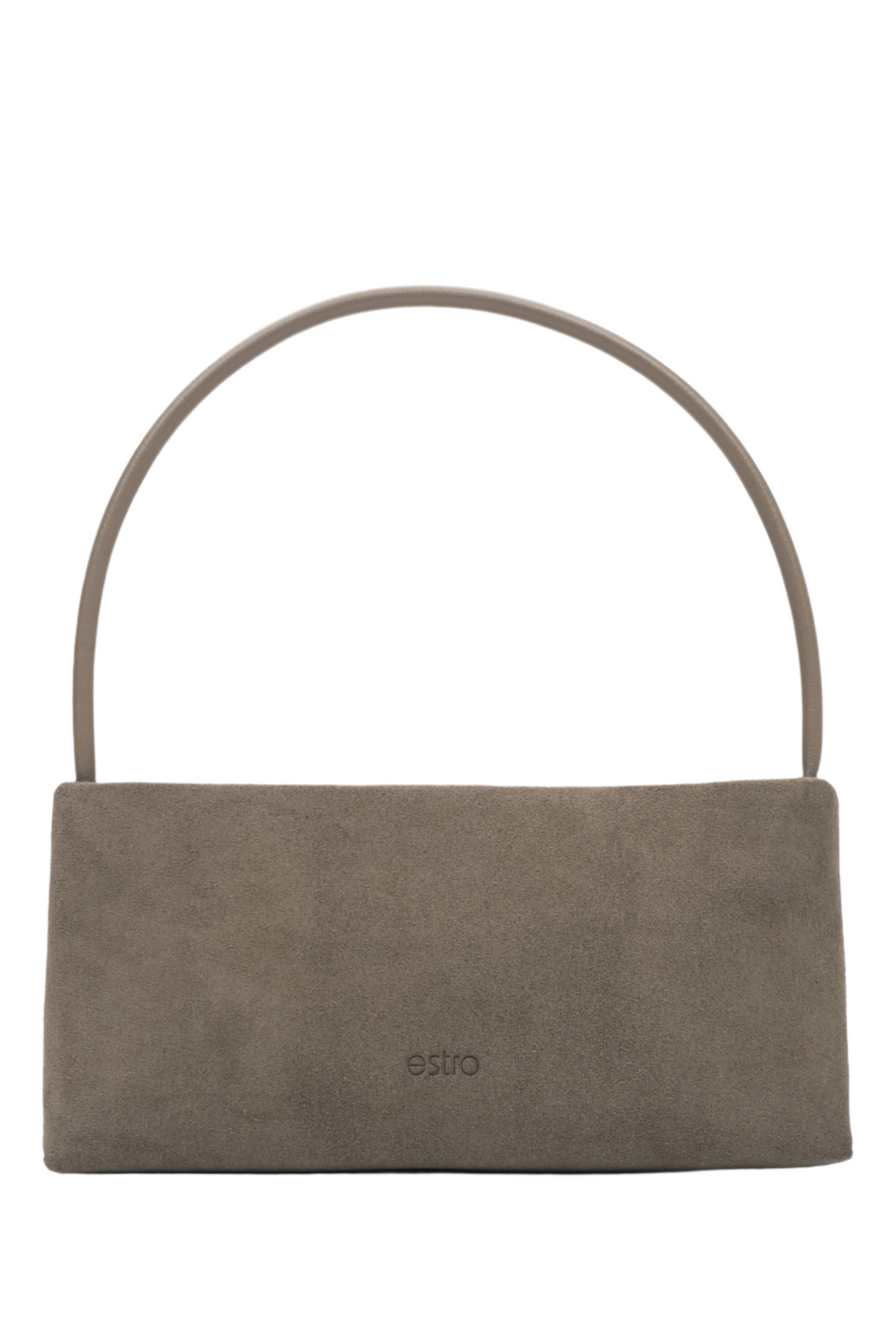 Szarobrązowa torebka damska na ramię z weluru naturalnego Estro ER00116822