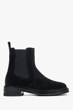 Czarne sztyblety damskie z wysoką cholewą z włoskiej skóry naturalnej Premium Estro ER00118042.