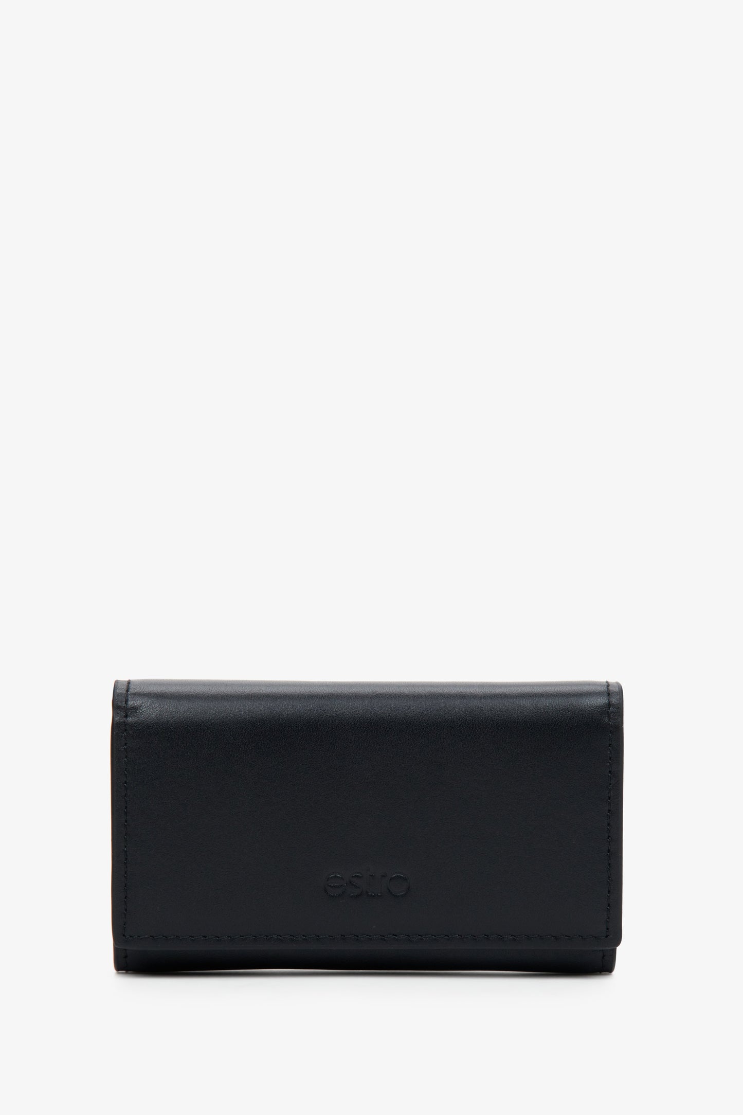 Czarne etui na klucze ze skóry naturalnej Estro ER00113612