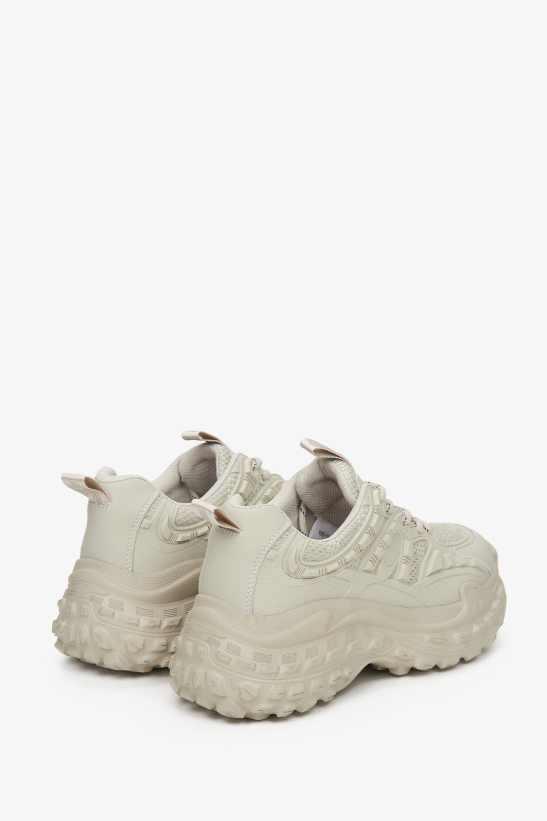 Sneakersy damskie skórzane ES 8 w kolorze jasnozielonym - prezentacja zapiętka i przyszwy bocznej obuwia.