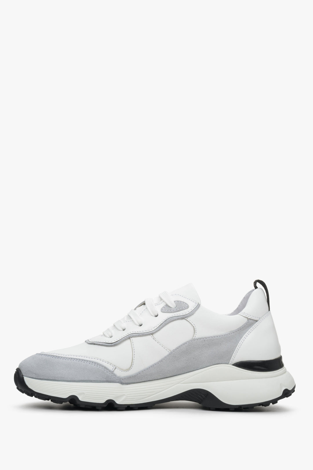 Skórzane sneakersy damskie w kolorze białym marki Estro.