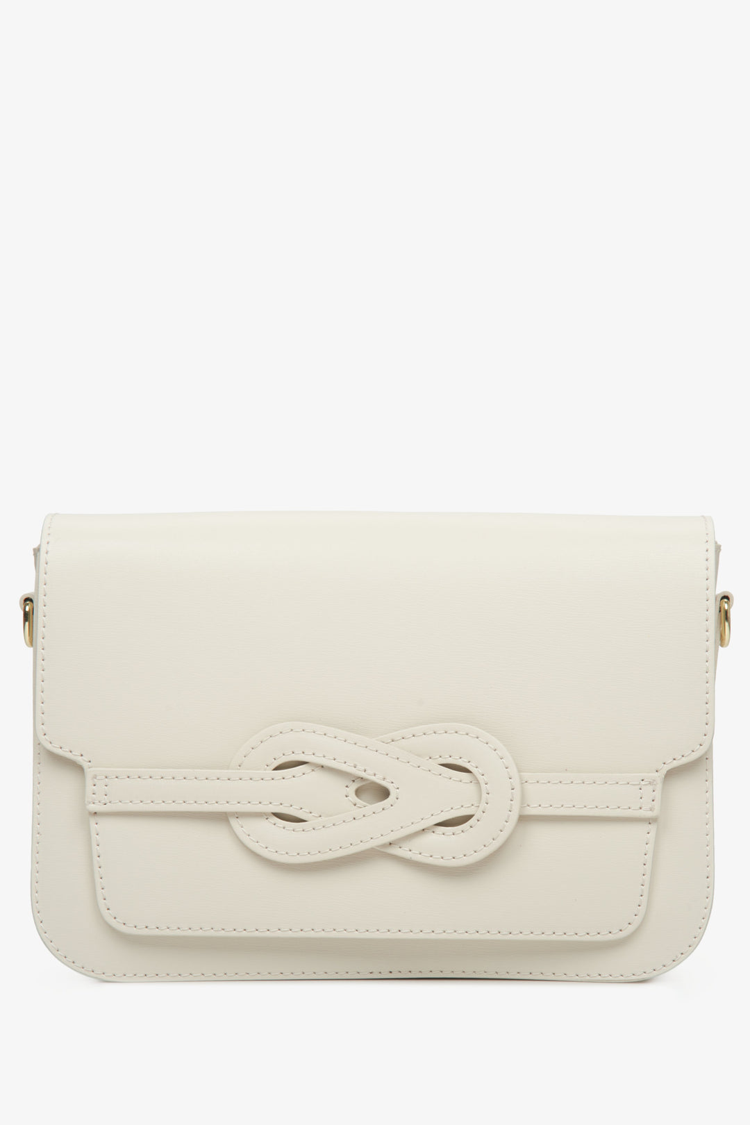 Beżowa torebka damska na ramię z włoskiej skóry naturalnej Estro ER00112981