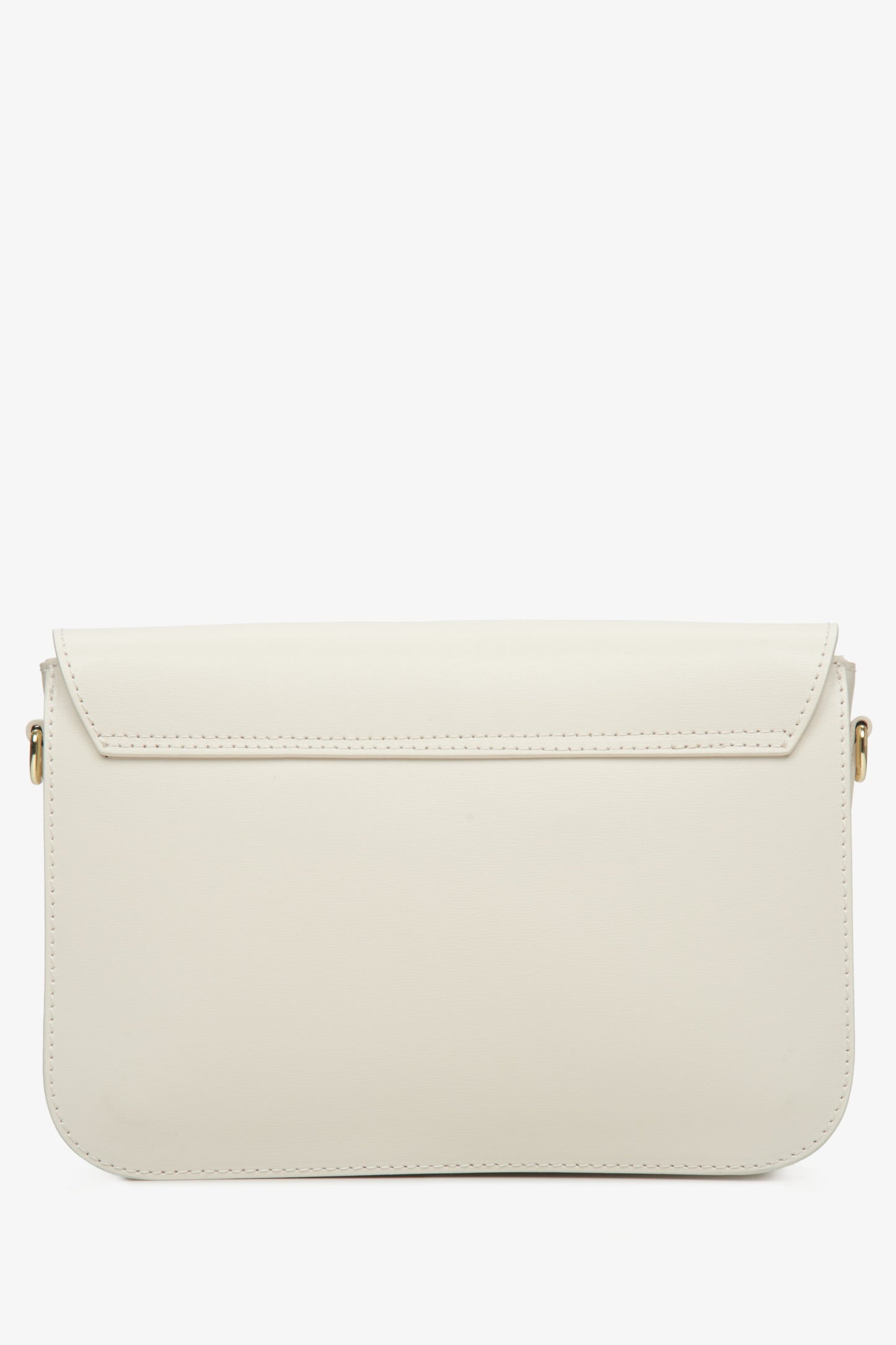 Beżowa, skórzana torebka damska Estro z włoskich surowców - rewers.