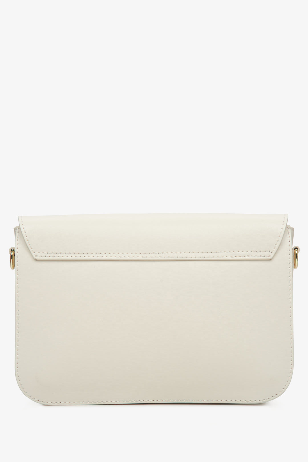 Beżowa, skórzana torebka damska Estro z włoskich surowców - rewers.