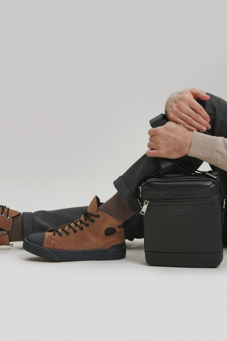 Brązowe wysokie trampki zimowe męskie Estro ER00112219