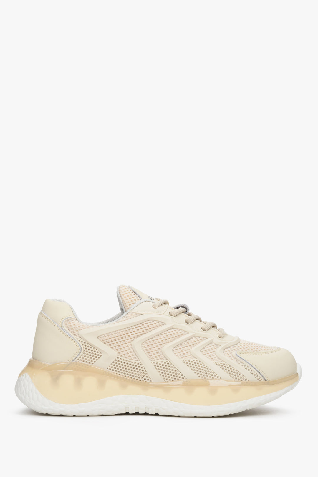 Sneakersy sportowe damskie w kolorze mlecznym ES8.