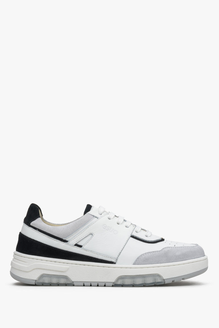 Szaro-białe sneakersy damskie z łączonych materiałów Estro ER00113512