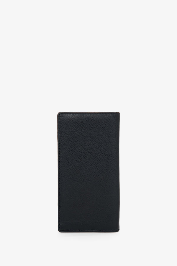 Czarny męski portfel w dużym rozmiarze ze skóry naturalnej Estro.