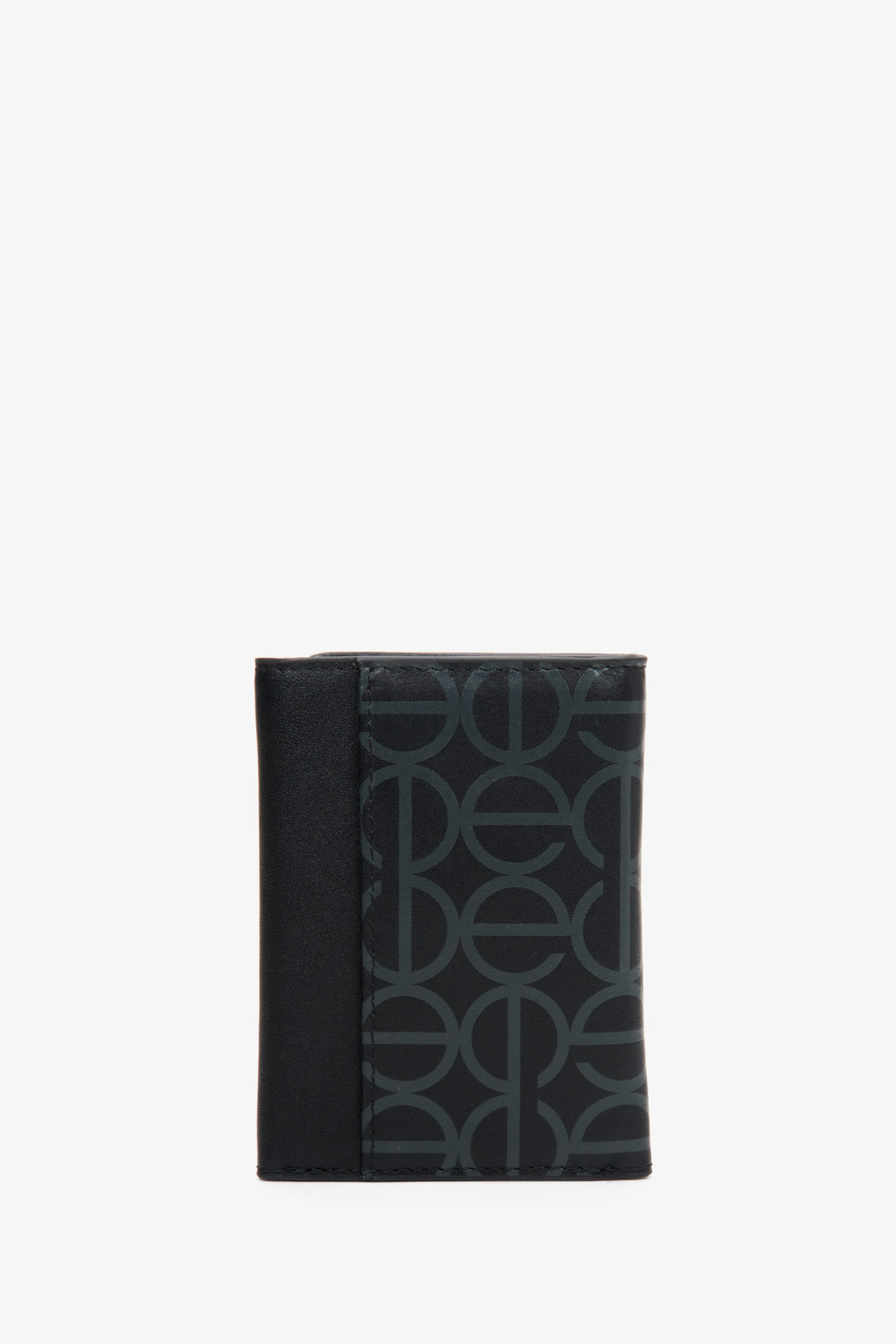 Poręczny portfel damski Estro w kolorze czarnym ze srebrnymi okuciami - rewers.