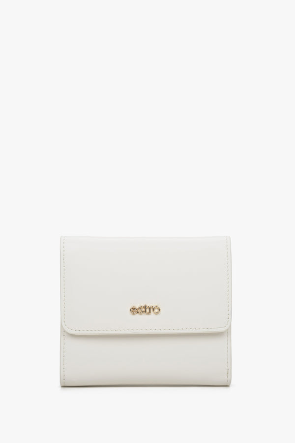 Mały jasnobeżowy portfel damski ze skóry naturalnej Estro ER00114488