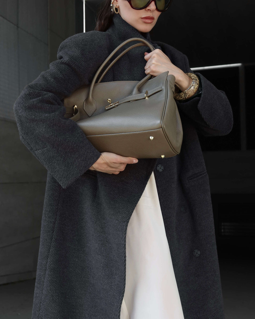 Elegancka torba Estro z włoskiej skóry Premium w klasycznym brązie.