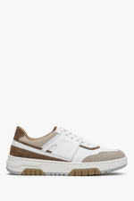 Beżowo-białe sneakersy damskie z łączonych materiałów Estro ER00113517