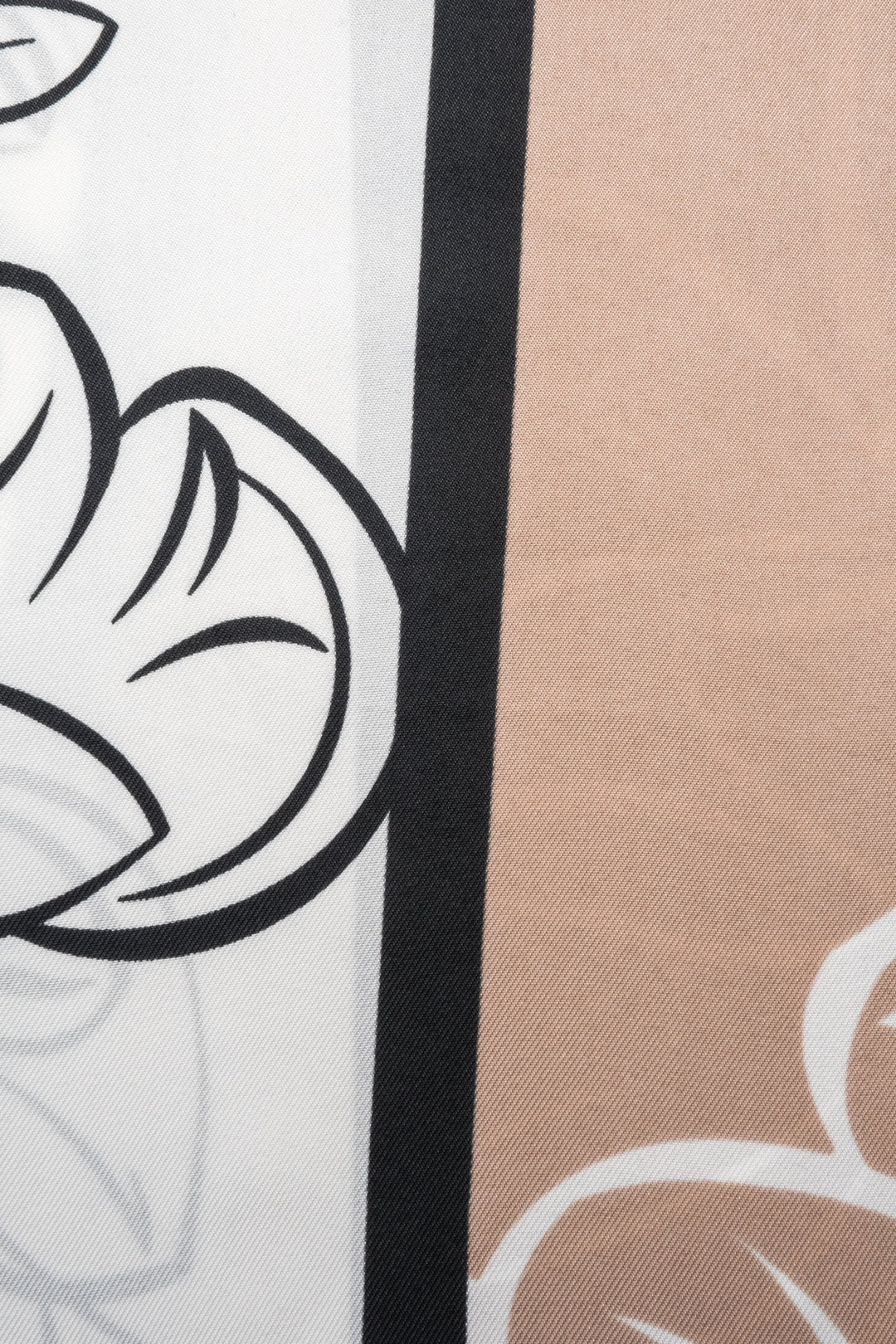 Damska beżowo-biało-brązowa apaszka w kwiatowy wzór Estro.