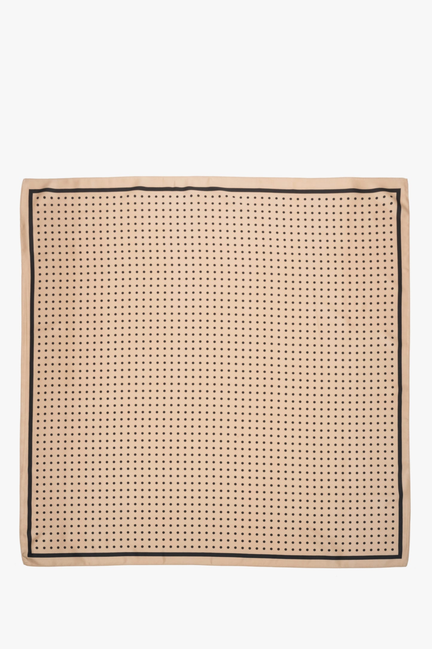 Beżowo-czarna apaszka damska Estro w grochy.