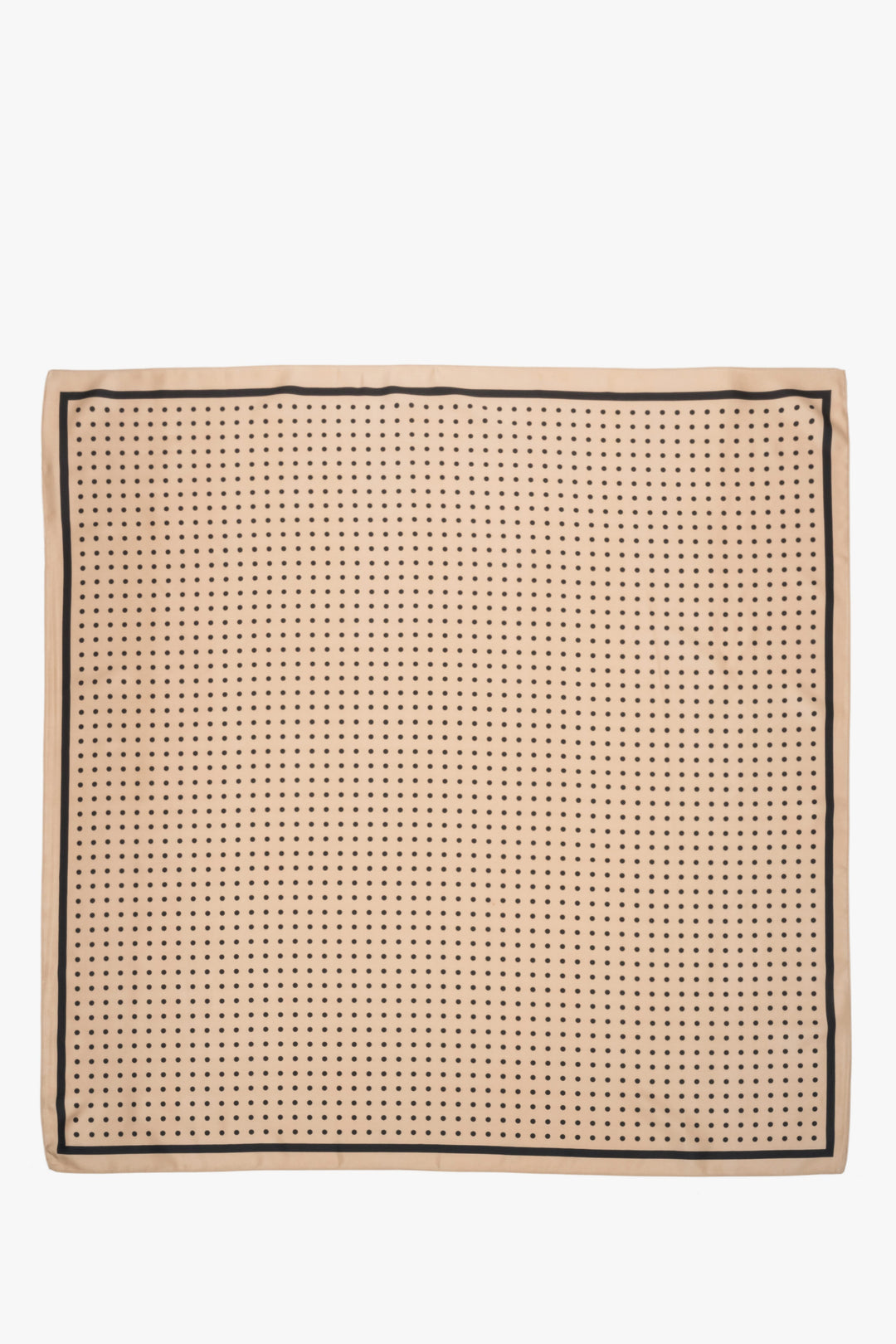 Beżowo-czarna apaszka damska Estro w grochy.